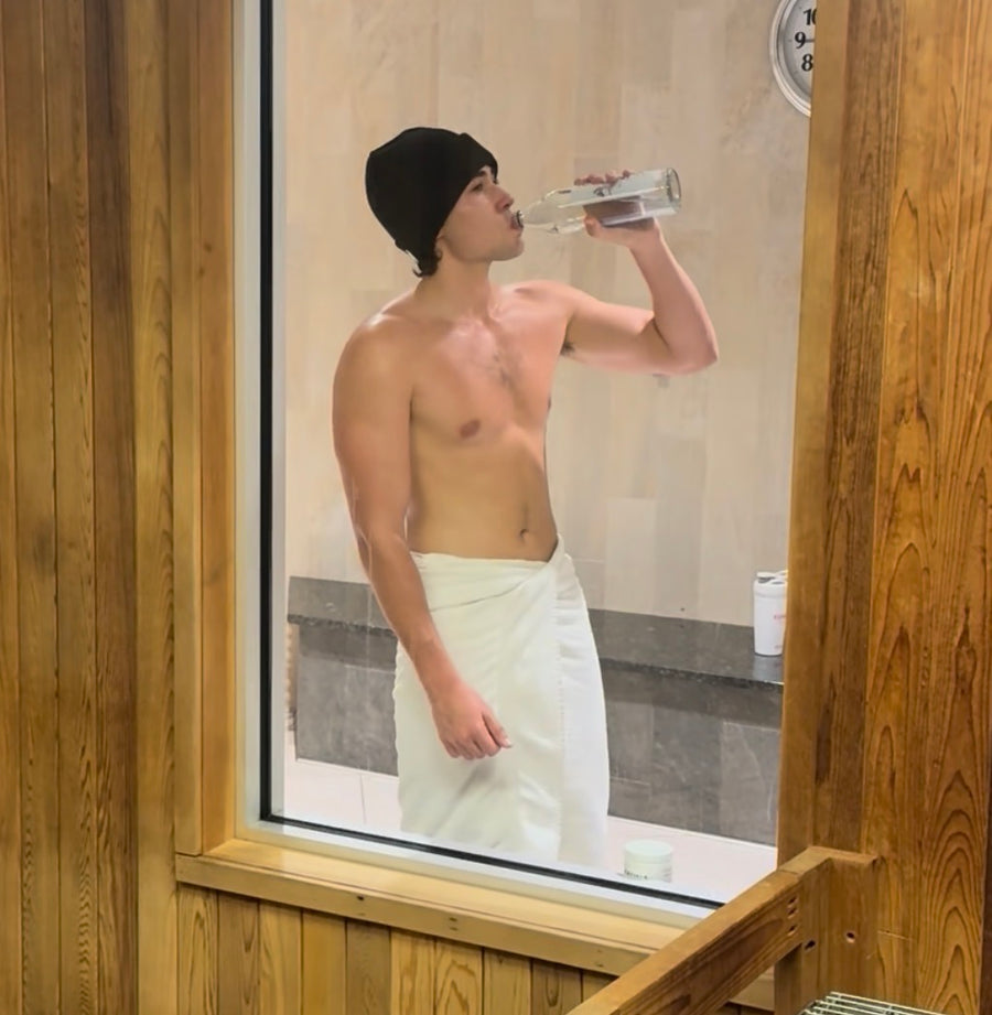 Plain water after the sauna
