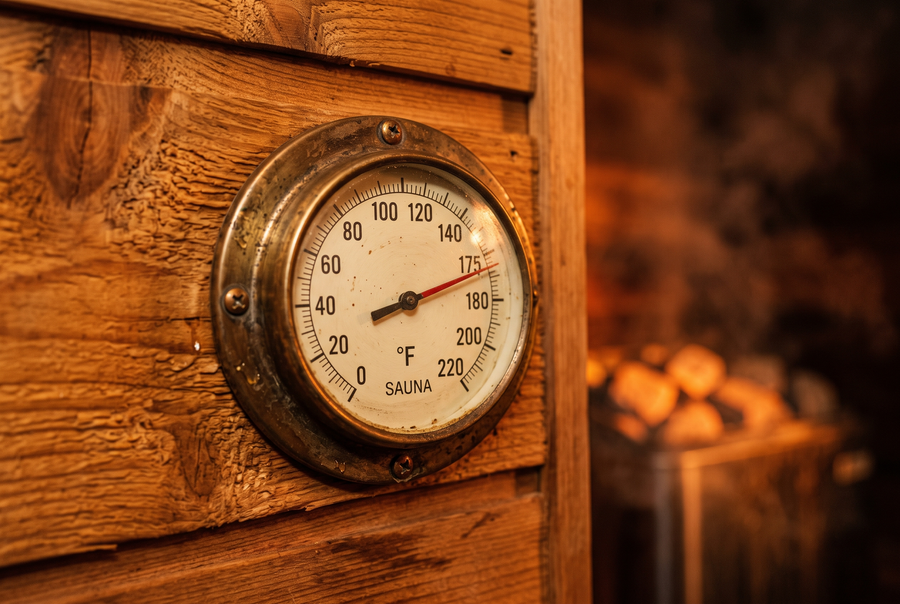 Inside the sauna